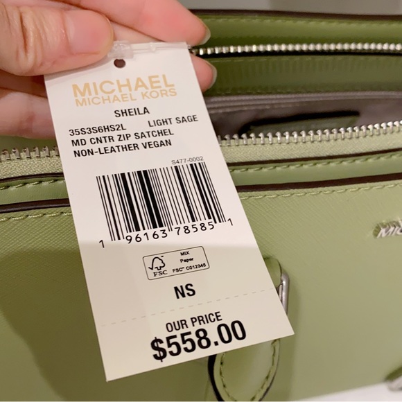 Michael Kors Sheila Medium Satchel in light sage - Picture 6 of 8